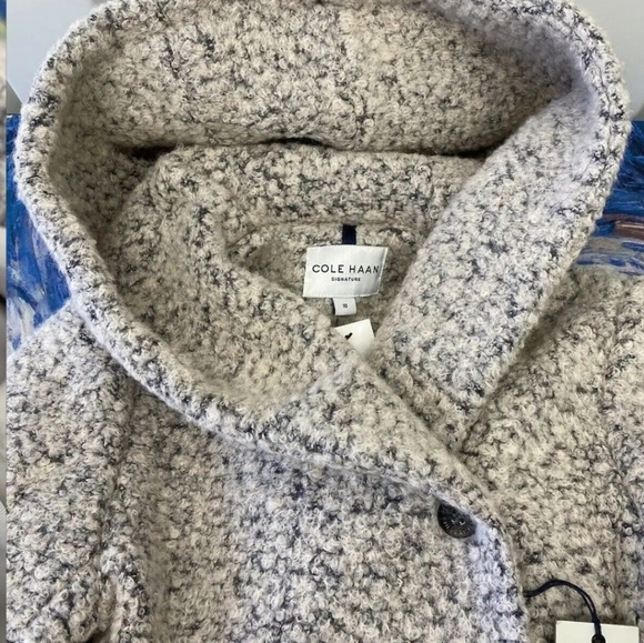 Cole Haan Cole Haan Signature Asymmetrical Hooded Boucle Ladies Coat Size 6. - Picture 9 of 11